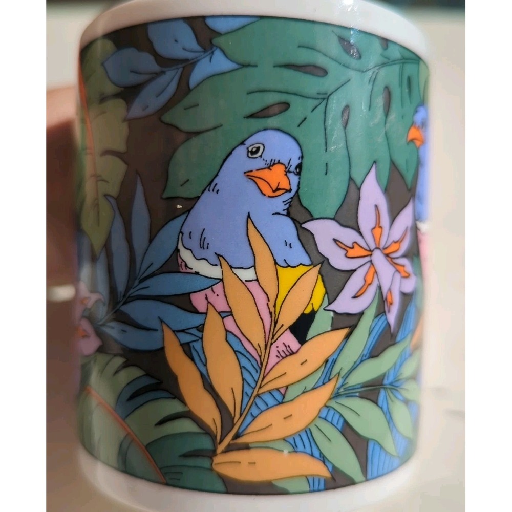 Studio Nova JUNGLE BIRDS‎ Colorful Tropical Coffee Tea Mug w Plants Flowers